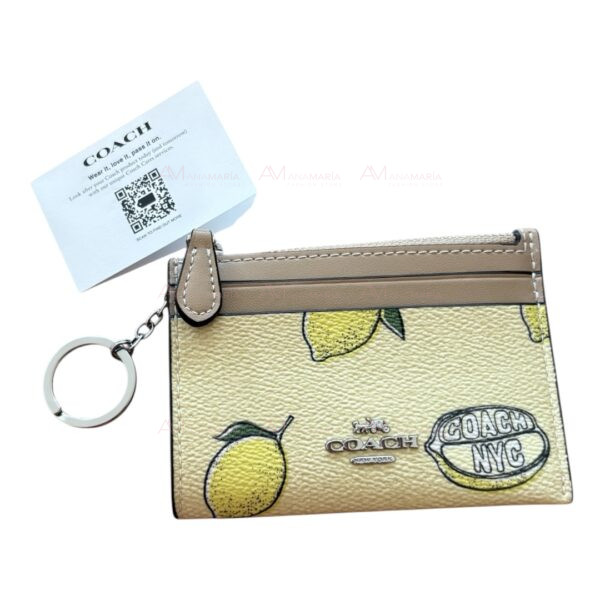 Tarjetero verde limones Coach - Imagen 2