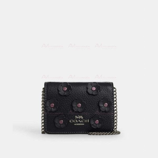 Bandolera negra flores Coach