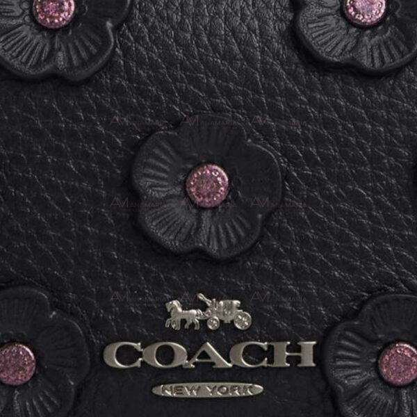 Bandolera negra flores Coach - Imagen 4