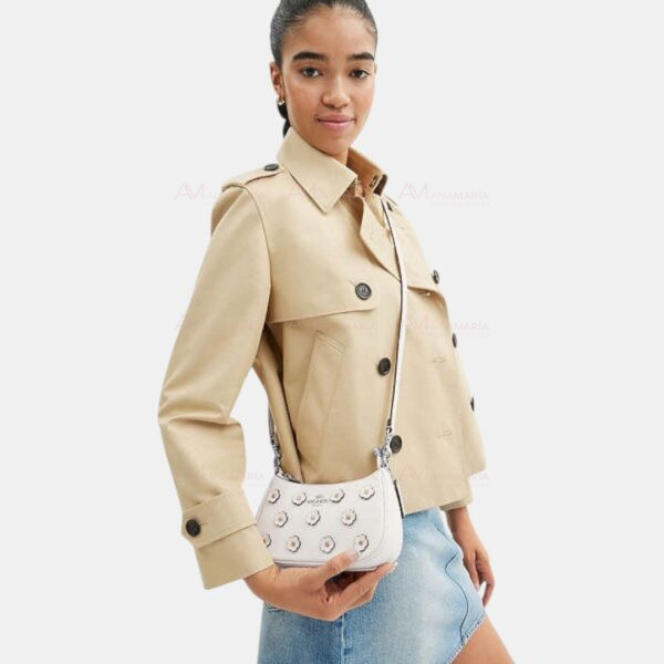 Bolsa bandolera blanca flores Coach - Imagen 4