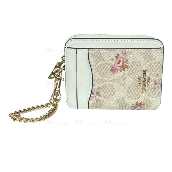 Cartera beige rosas Coach - Imagen 4